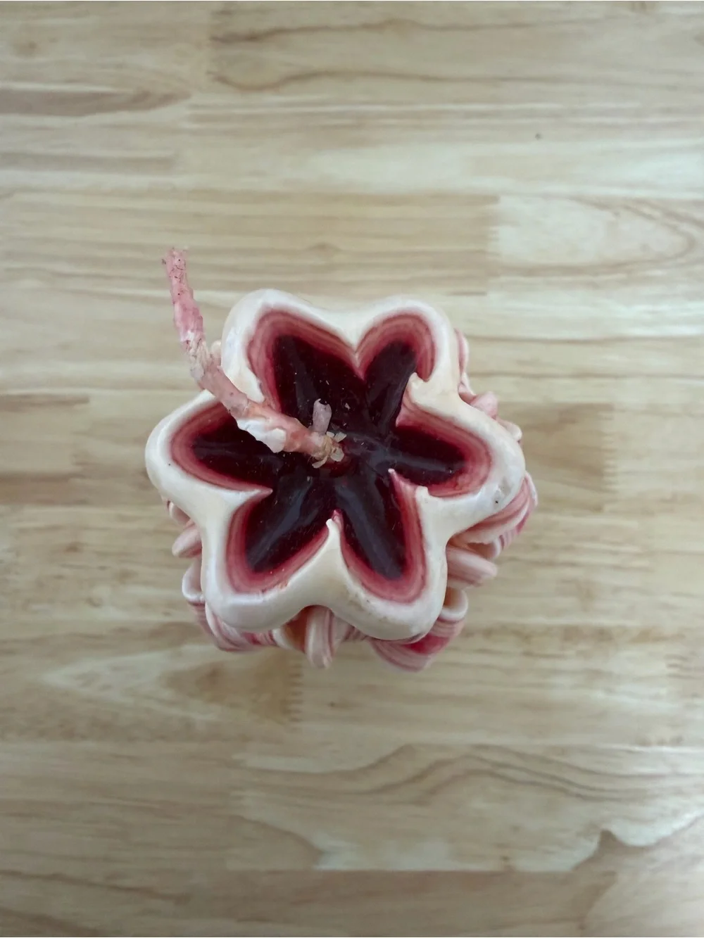 Vintage Hand-Carved Candy Cane Decorative Candle
